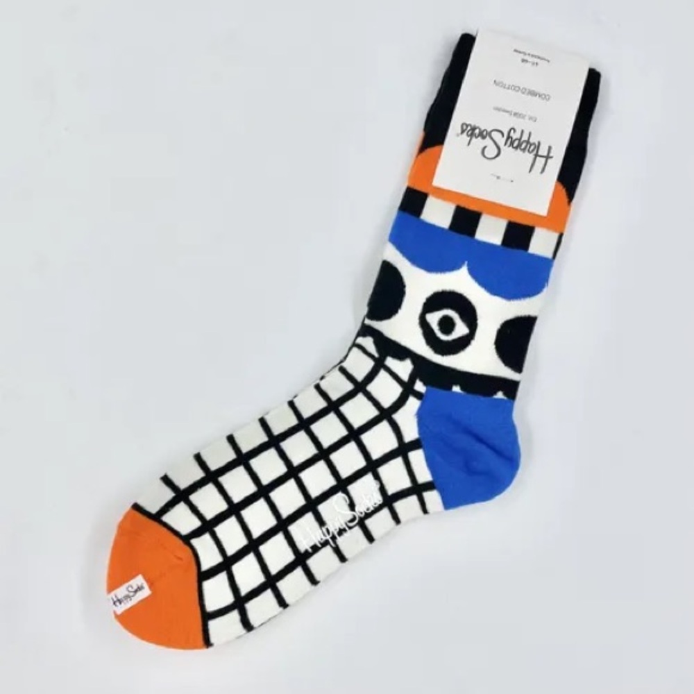 Bold Geometric Color Block Women’s Sock Funny Colorful Fun Bright Crazy Socks